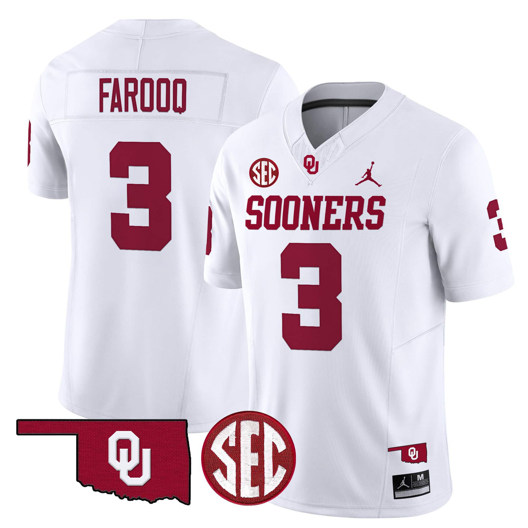 Men Oklahoma Sooners 3 Farooq White 2024 Vapor Limited NCAA Jersey